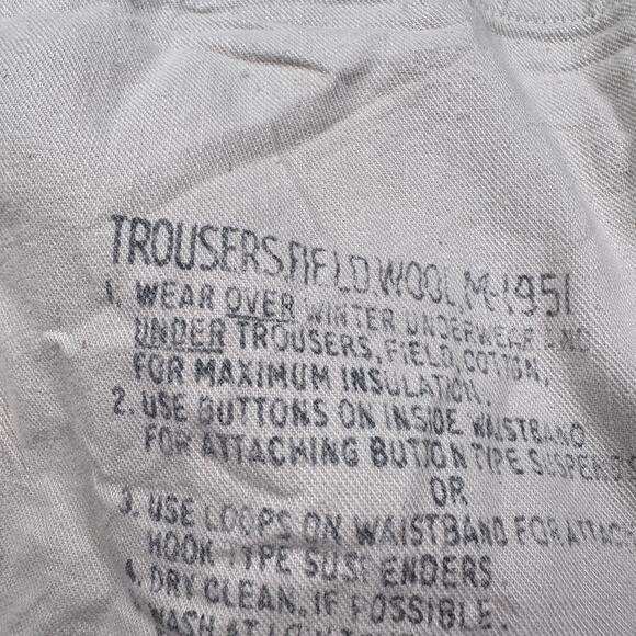 Vintage US Army M-1951 Wool Trousers Men’s Medium Green Military 1950s Pants - Picture 8 of 12